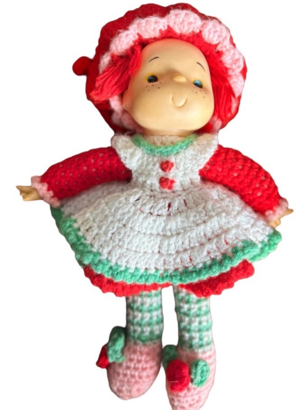 Vintage Strawberry Shortcake Crochet Doll 14” Hong Kong